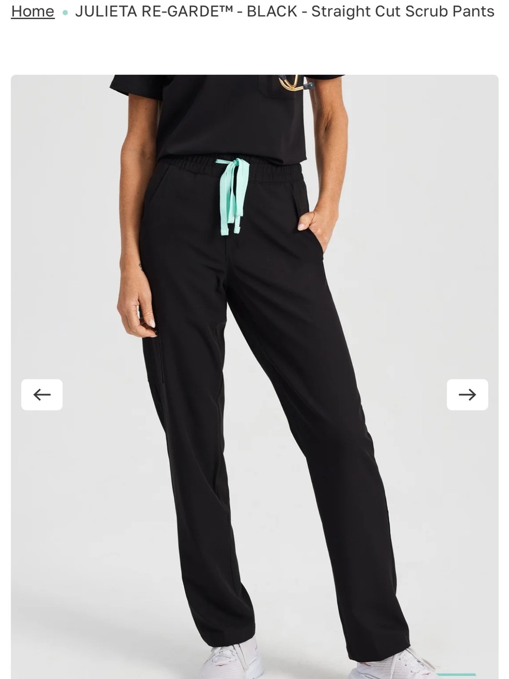 Garde Malade
Julieta Black Straight Cut Scrub Pants XXS Petite